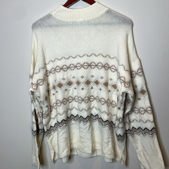 Talbots Cozy Fair Isle Mockneck Sweater XL - Picture 7 of 7